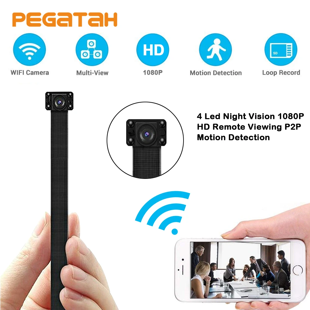 HD1080P мини Wifi камера HD wifi P2P TF слот для записи видео Обнаружение движения