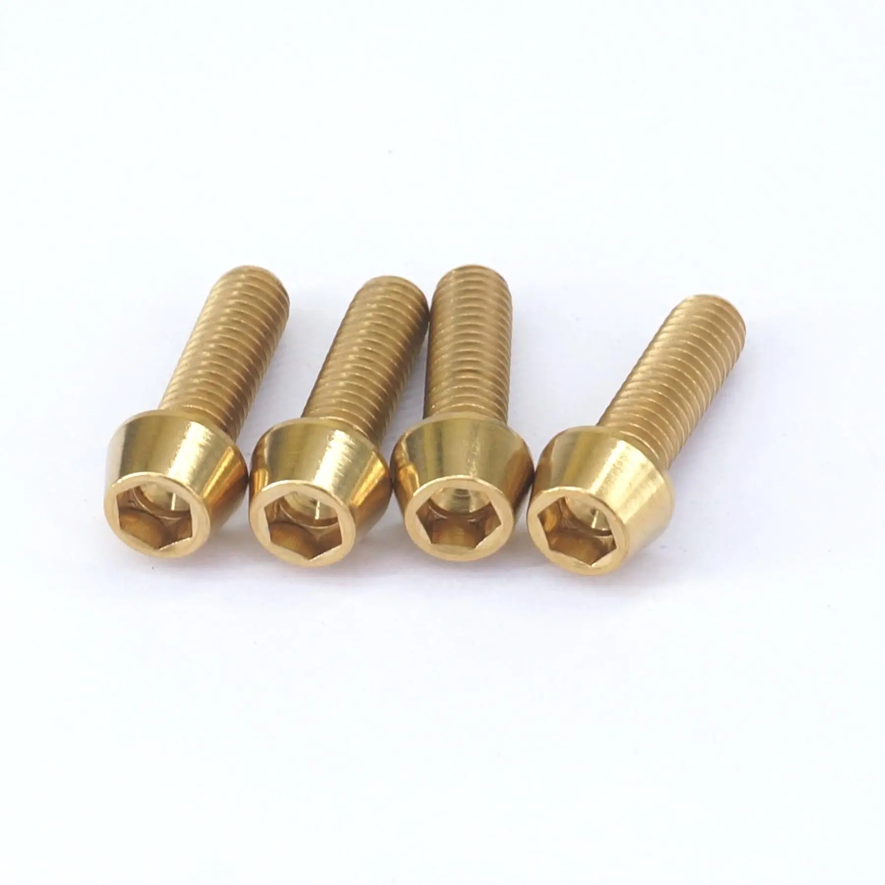 

4 PCS M6x20mm Golden GR5 Titanium Cone Head Screw For Bicycle Disc Brake Cover