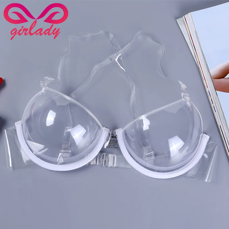Girlady прозрачный бюстгальтер Для женщин нижнее белье ТПУ и ПВХ Push Up Bra Сексуальное