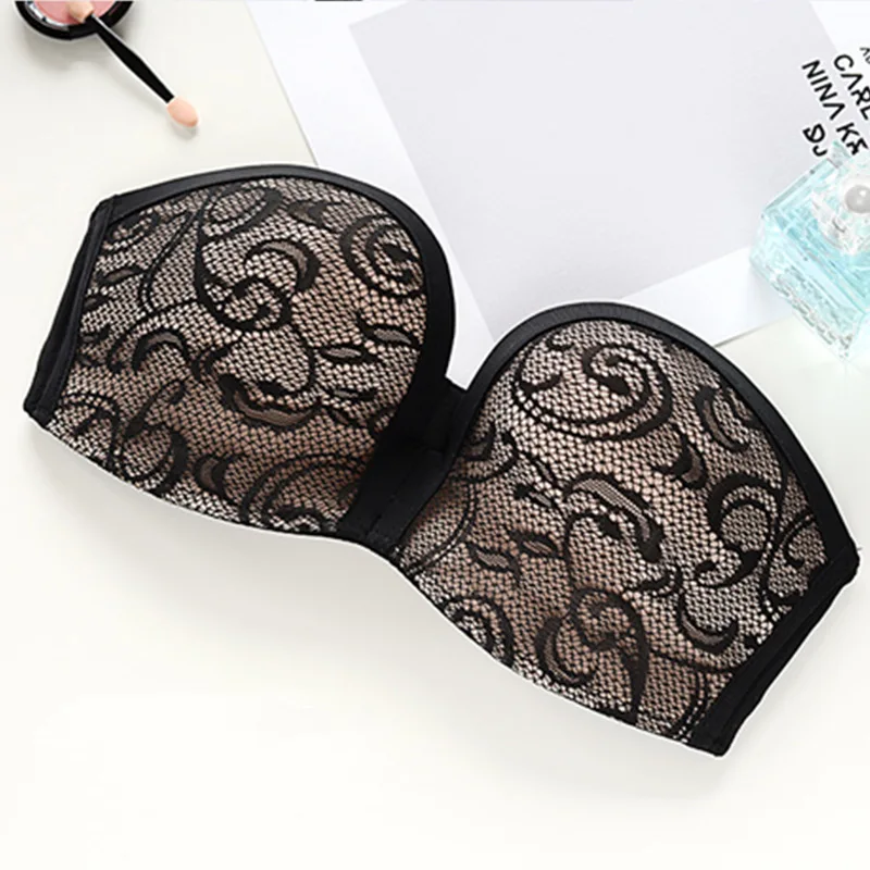Для женщин Convertible Underwire проложенный без бретелек Push Up чашки бюстгальтера