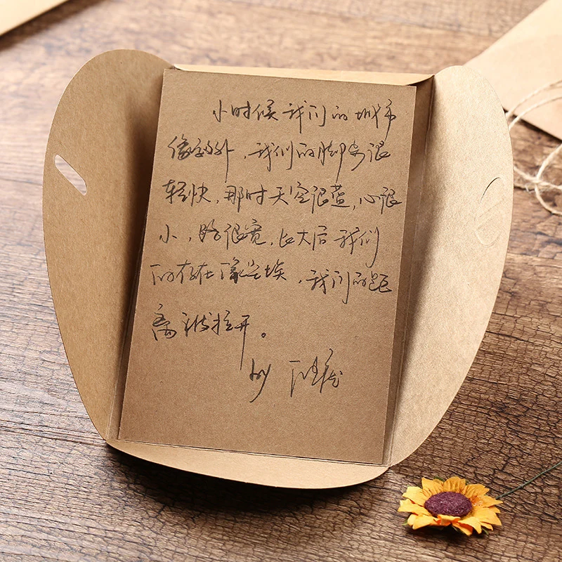 

25pcs DIY Creative Kraft Simulation Flower Greeting Card With Envelope Christmas Wedding Favors Cards Gift Party Supplies