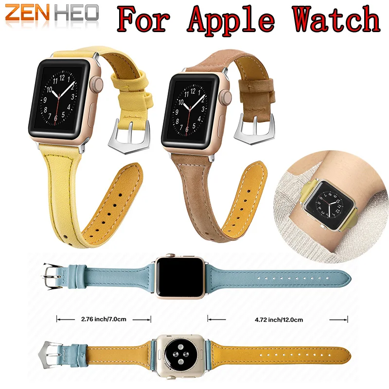 Ремешок кожаный для iwatch Watch Series 1 2 3 38 мм 42 классический мужской и женский браслет