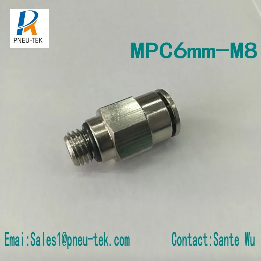 MPC06mm M8 латунные вставные фитинги пневматические одно касание для труб
