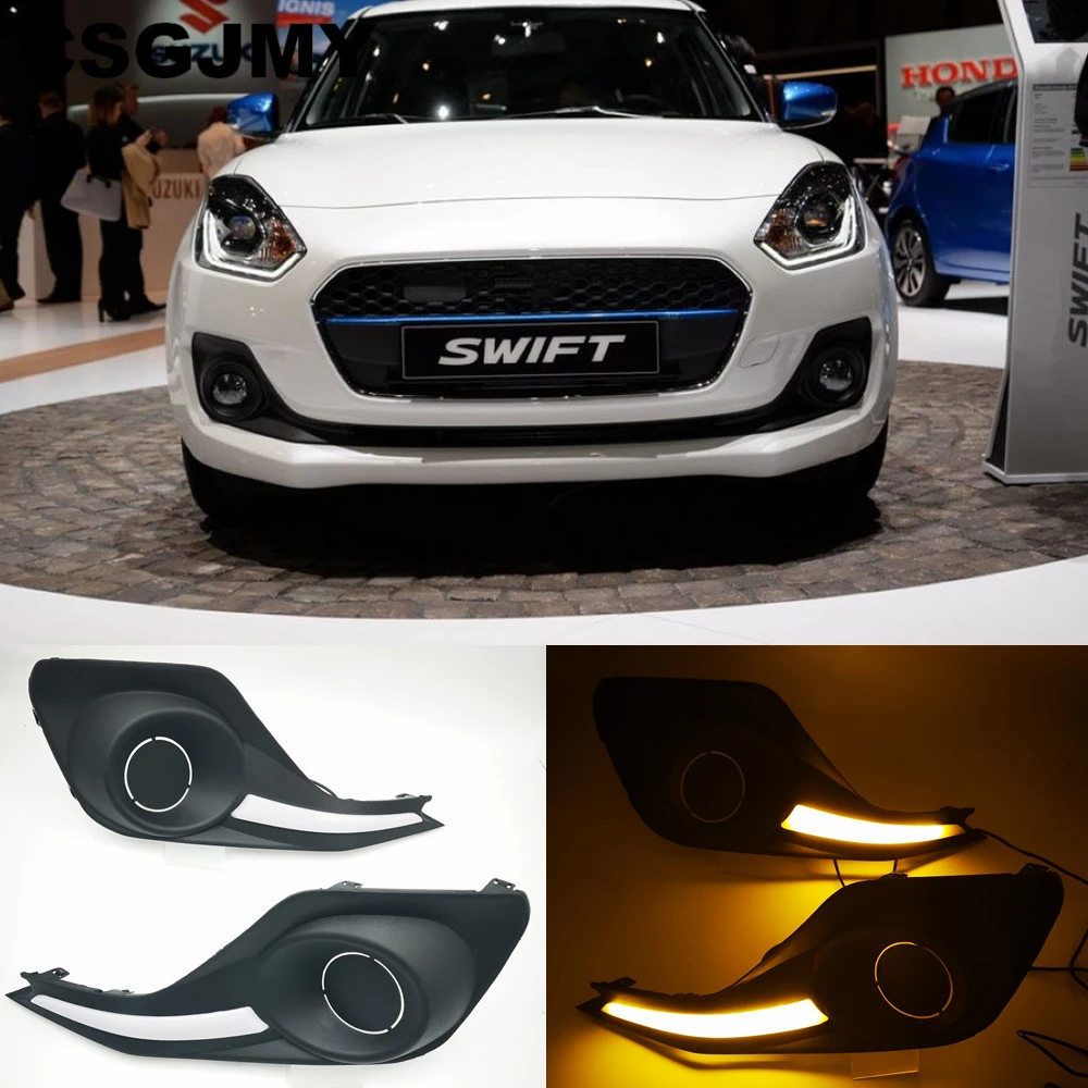 Светодиодные дневные хосветильник CSGJMY 2 шт. для Suzuki Swift 2017 2018 2019 автомобильные