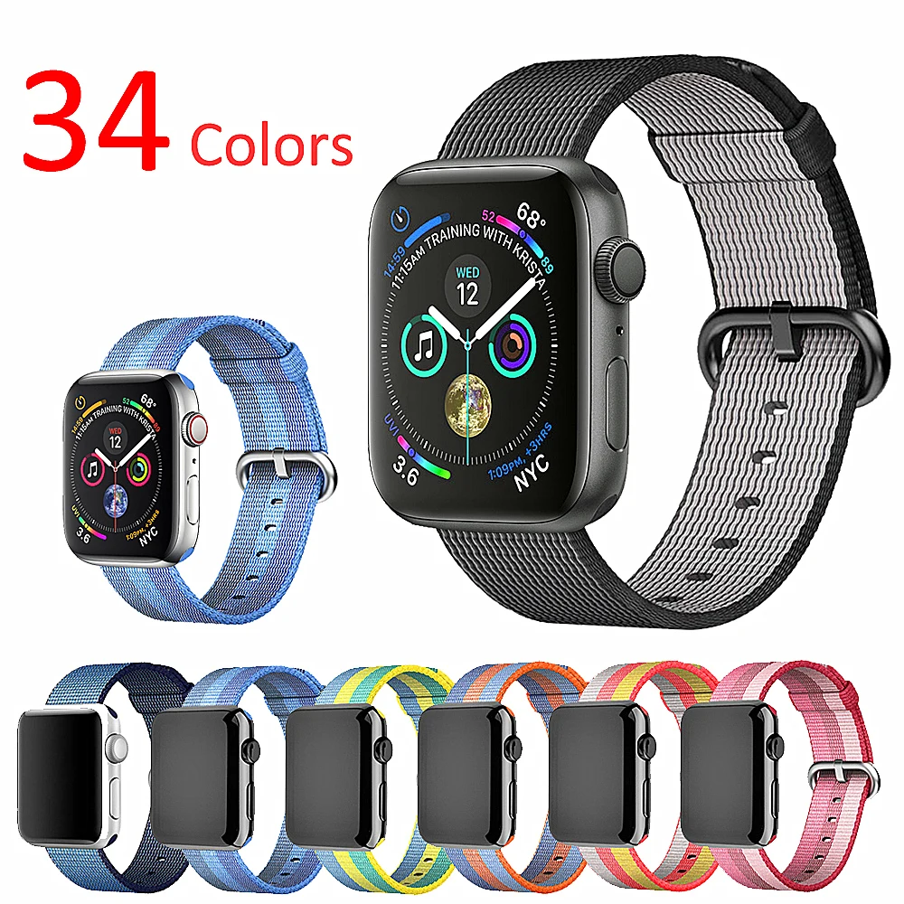 Спортивный ремешок для Apple Watch классический плетеный нейлоновый с пряжкой apple watch 4