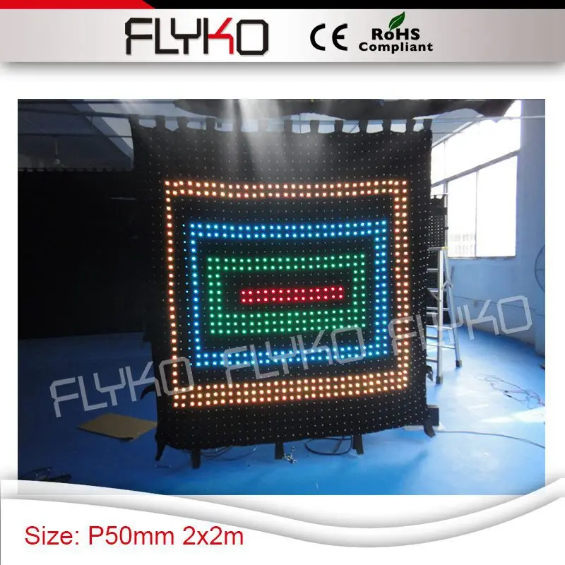 P50mm free shipping good definition flexible indoor high quality led best selling video stage curtain 7ft x wedding concert | Лампы и