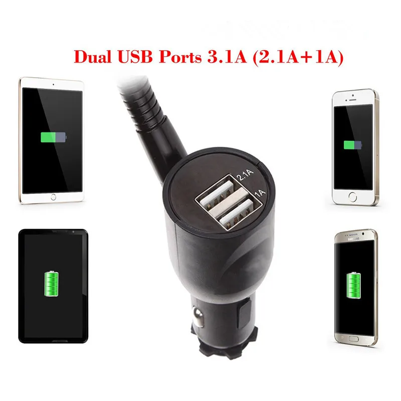 Magnetic Retatable Car Phone Mount Holder With 3.1A Dual USB Charger Cigarette Lighter Power Adapter LED Display | Автомобили и