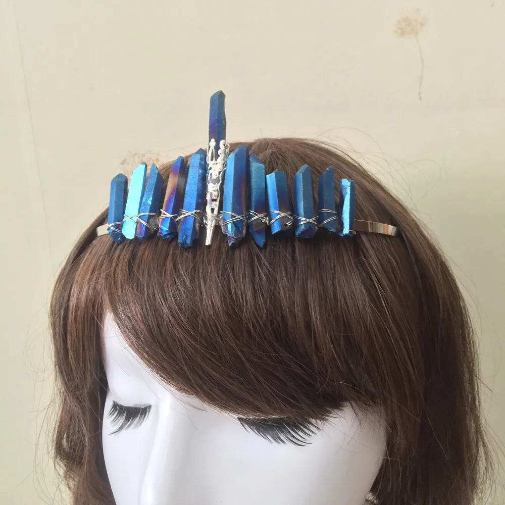 Короны из кварцевого хрусталя Корона русалки деревенская свадебная корона