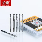 Спиральная фреза HUHAO 5 шт.лот 3,175 мм с 2 канавками для дерева, Концевая фреза с ЧПУ, карбид вольфрама, печатная плата, фреза, фрезерные инструменты с ЧПУ