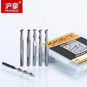 Спиральная фреза HUHAO 5 шт.лот 3,175 мм с 2 канавками для дерева, Концевая фреза с ЧПУ, карбид вольфрама, печатная плата, фреза, фрезерные инструменты с ЧПУ