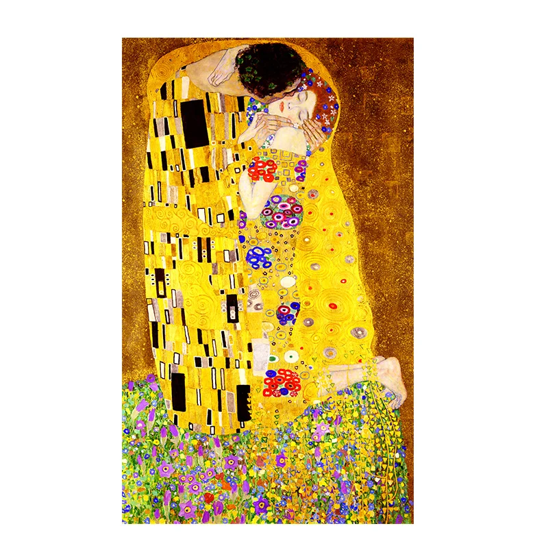 

Classic Artist Gustav Klimt kiss Abstract Oil Painting on Canvas Print Poster Modern Art Wall Picture For Living Room Decor