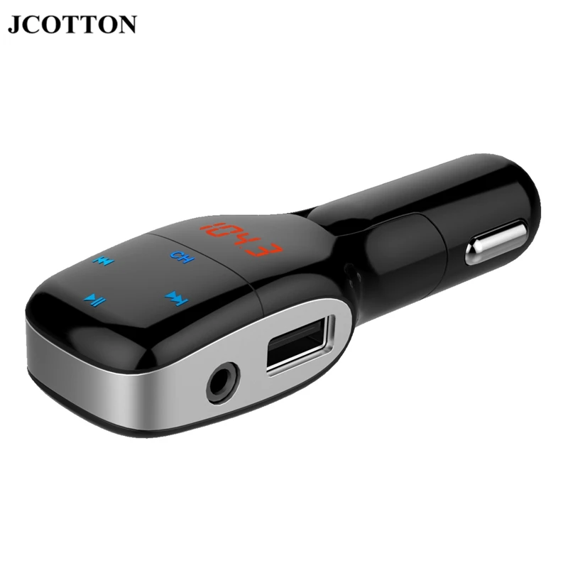Jcotton Беспроводной 3.5 мм aux bluetooth dual usb адаптер в автомобильный fm трансмиттер Радио