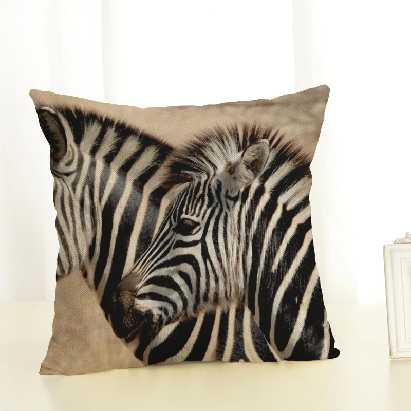 HD Зебра наволочка декоративный милый чехол для подушки из льна дивана подушка