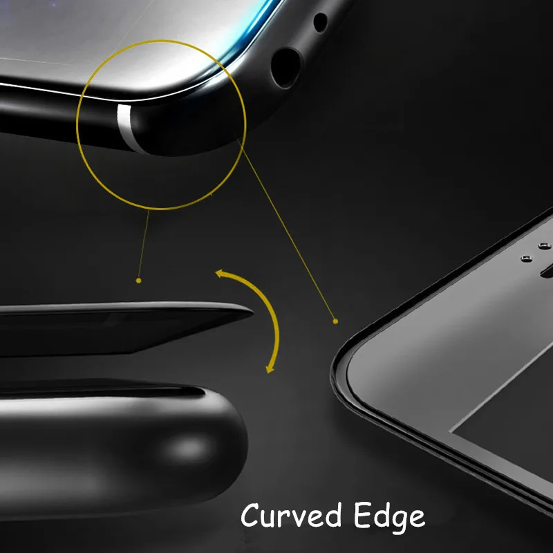 Pegamento completo curvado vidrio templado Oneplus 7 Pro curvado 3D Protector de pantalla de tel&eacute;fono pel&iacute;cula para Oneplus 7 Pro vidrio Oneplus 7 Pro 6,67"-4