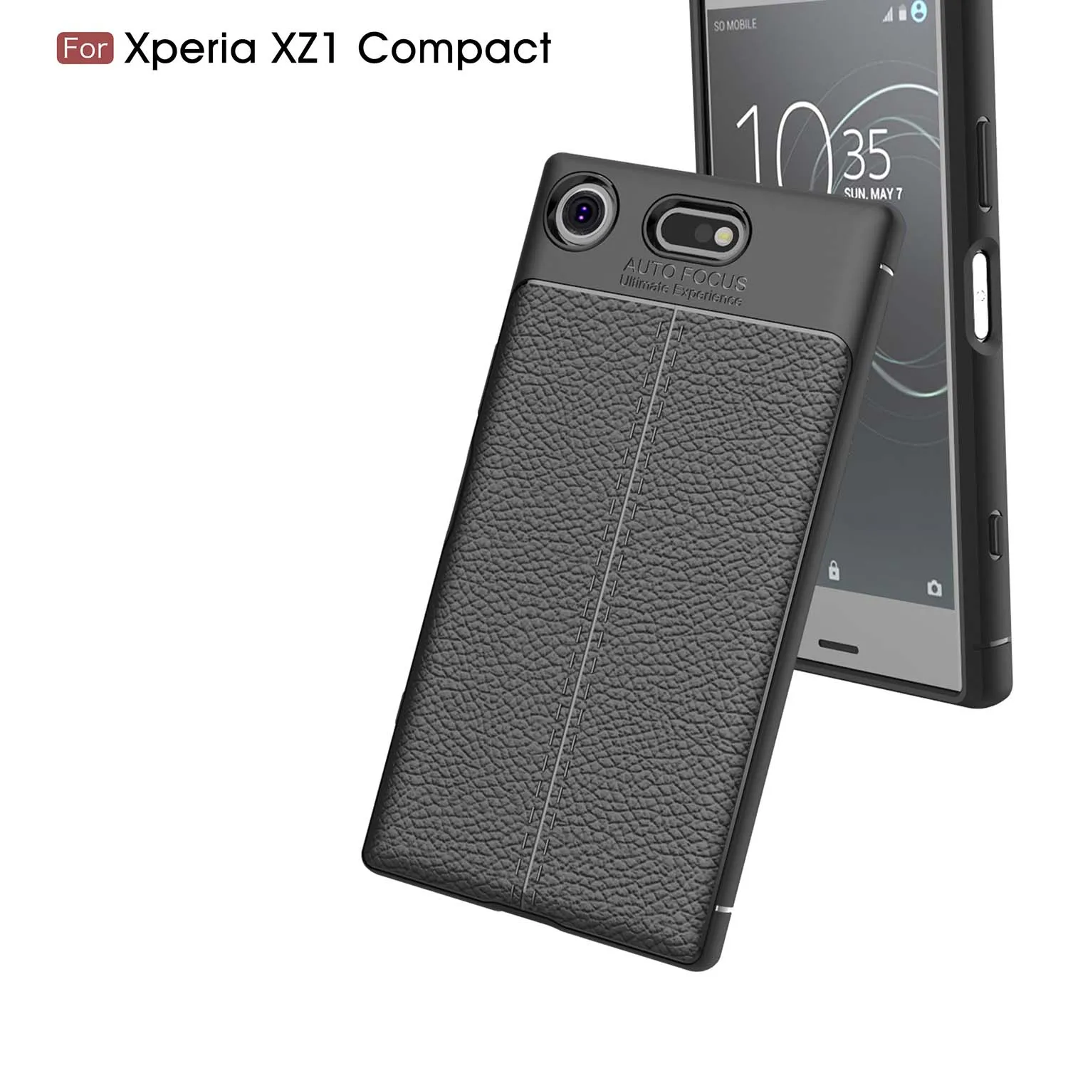 Для Sony Xperia XZ1 компактный корпус противоударный ТПУ личи кожи Dermatoglyph чехол Armor для