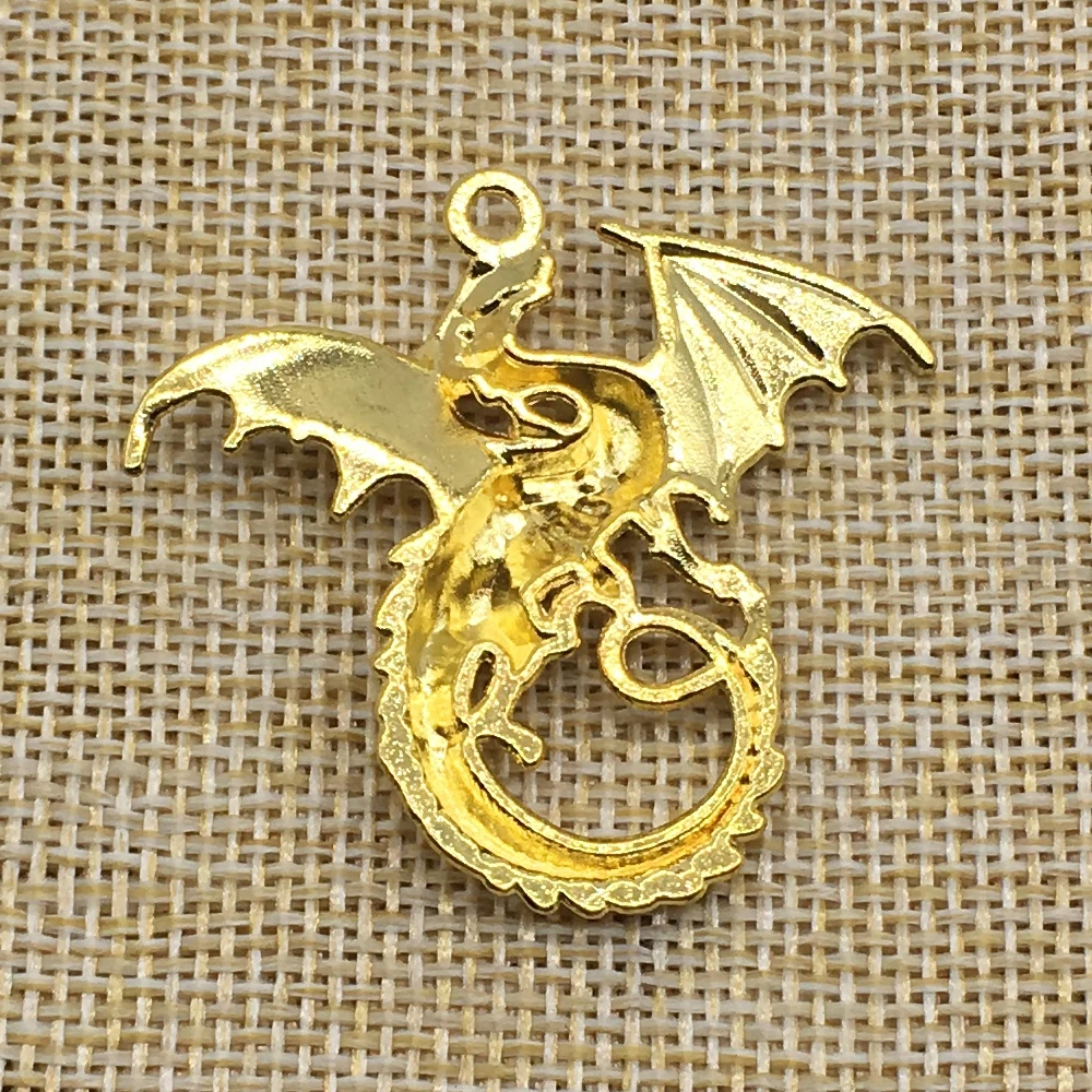 10 шт. Подвески в виде дракона золотой цвет искусственные поделки DIY|jewelry findings pendant