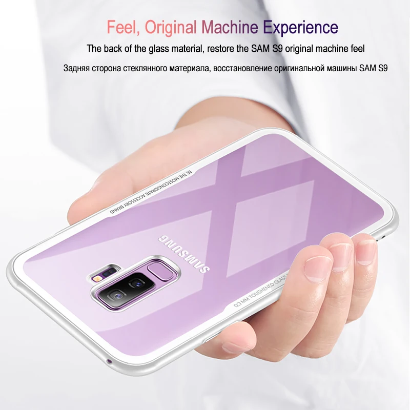 LuckGuard закаленное Стекло Cas для samsung Galaxy S9 S10 плюс Чехол e Роскошный Жесткий задняя