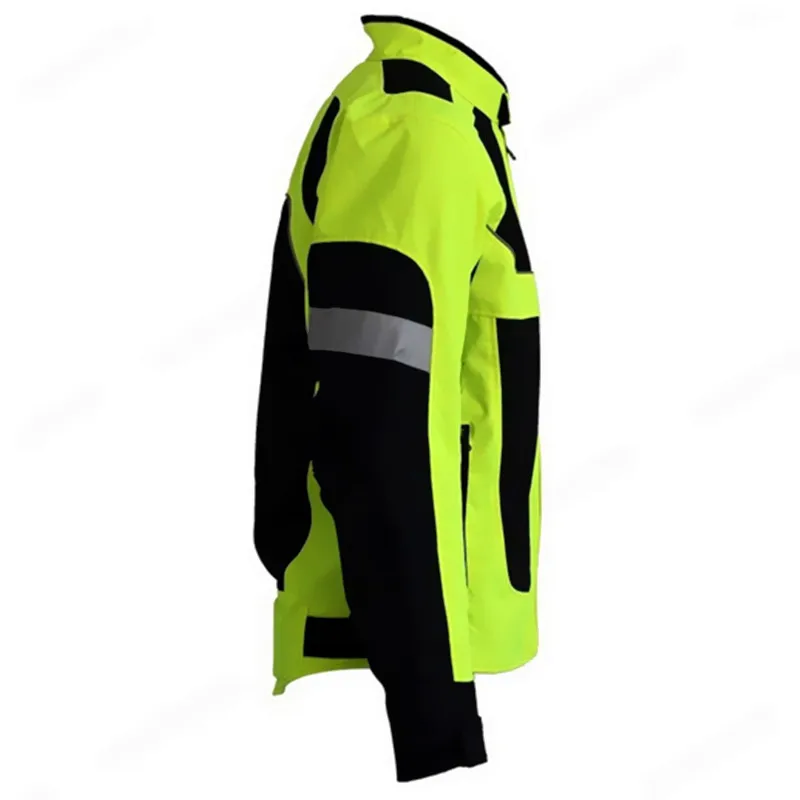 Men's Summer Motorcycle Jacket Off Road Auto Racing Motocross Protective Gear Reflective Safety Clothing - Fluorescent green |
