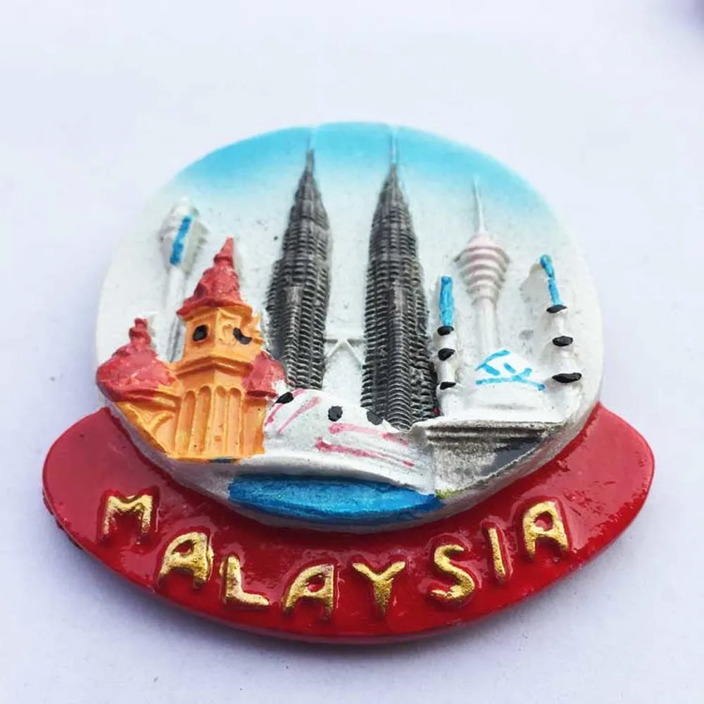 1pcs New 3D Malaysia Kuala Lumpur Twin Towers Tourist Souvenirs Fridge Magnets Magnetic Refrigerator Stickers Home Decorations | Дом и сад