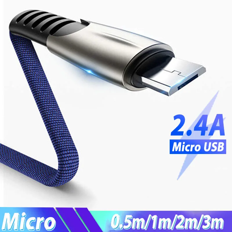 Микро Usb кабель для Android зарядное устройство через Micro Usb кабель Kablo для Xiaomi Redmi 7 7A примечание 6 4 Pro смартфон кабели 2 м 3 м 3 м