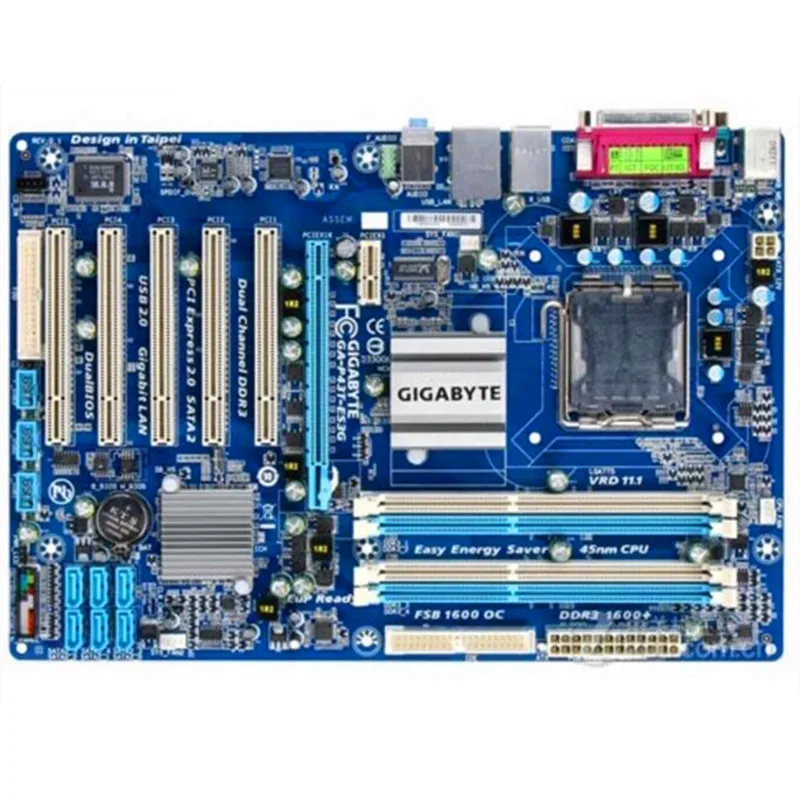 Оригинальная материнская плата P43 775 для Gigabyte GA P43T ES3G DDR3 RAM 16G LGA775 бесплатная