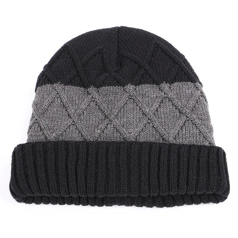 2018 Winter Patchwork Wool Knitted Hat Male Brand Fashion Flocking Unisex Hip Hop Skullies Beanies Thick Warm Caps Female |