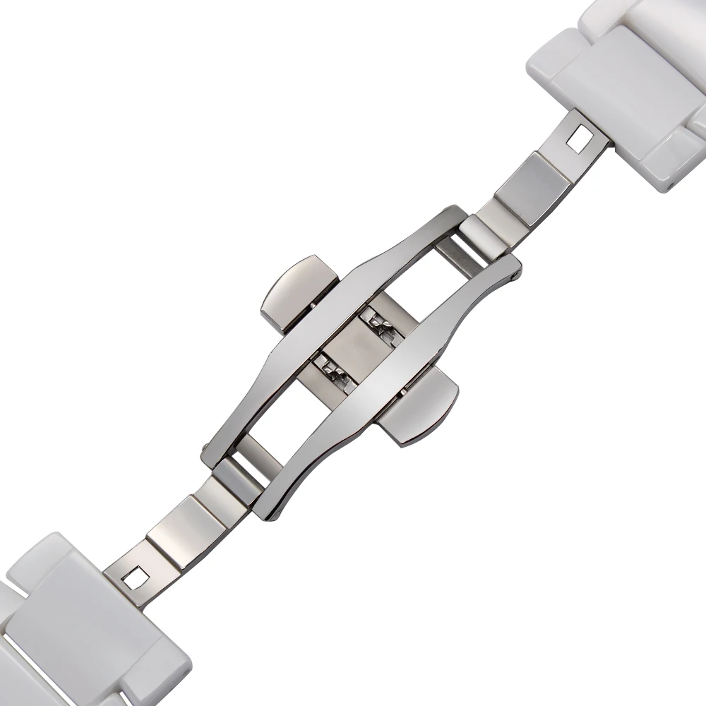 Ремешок керамический быстросъемный для наручных часов браслет со стальной