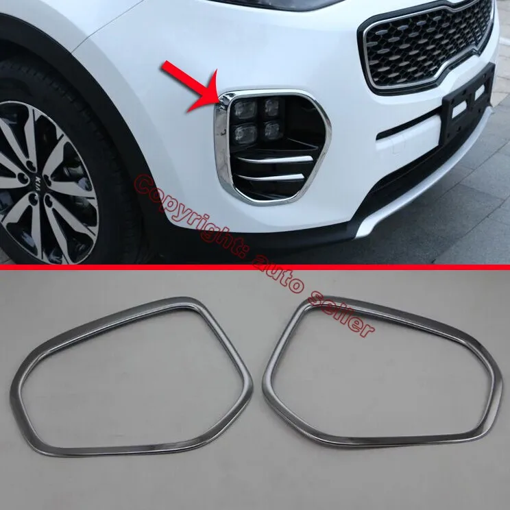 

ABS Chrome Front Fog Light Lamp Cover Trim For KIA Sportage 2016 2017 2018
