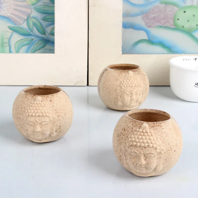 Оригинальные натуральные грубые штампы статуя Будды подсвечник Европа Ретро