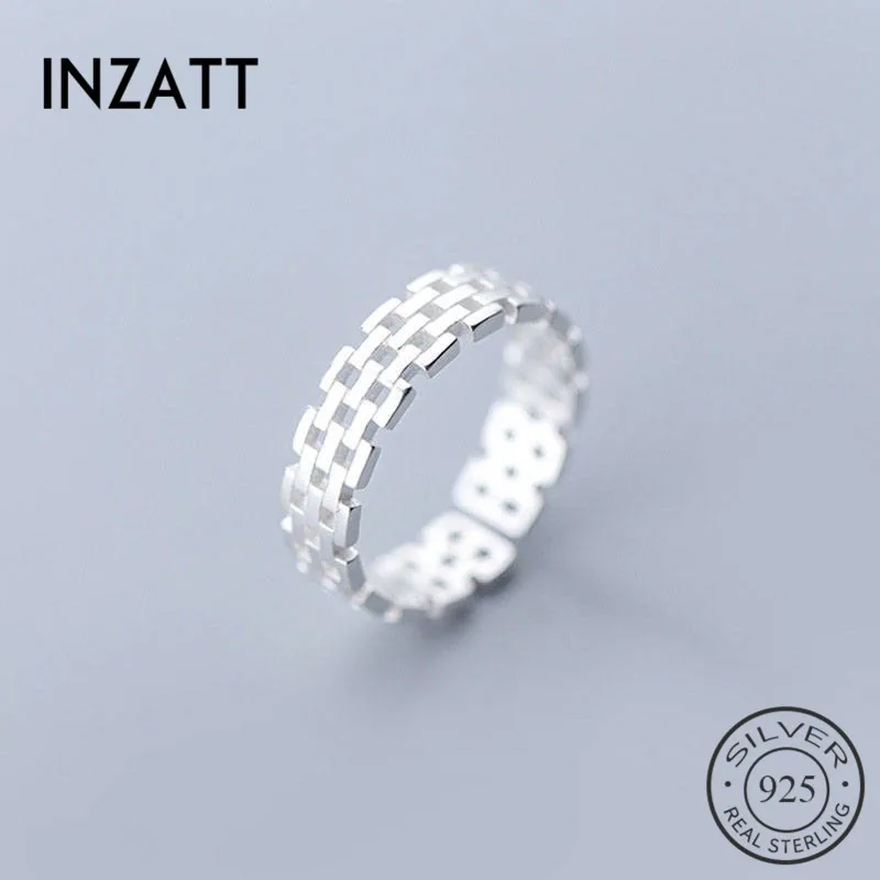Женское ажурное кольцо INZATT из серебра 925 пробы с геометрическим узором 2019 |