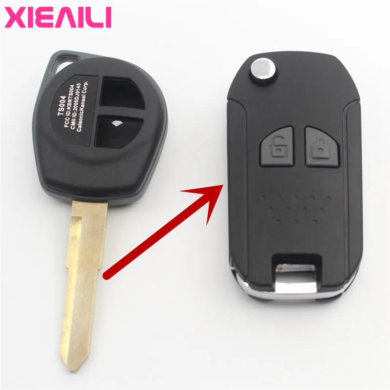 XIEAILI 10 шт. 2 кнопки складной чехол с дистанционным управлением для Suzuki SX4/Swift/Jimny
