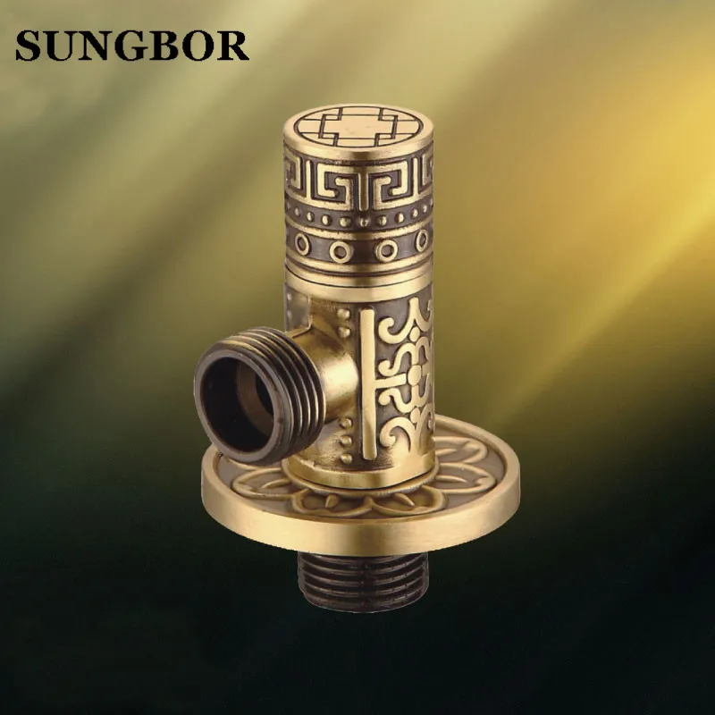 Ванная комната Античный из твердой латуни Угловой запорный клапан 1/2 &quotМужской х