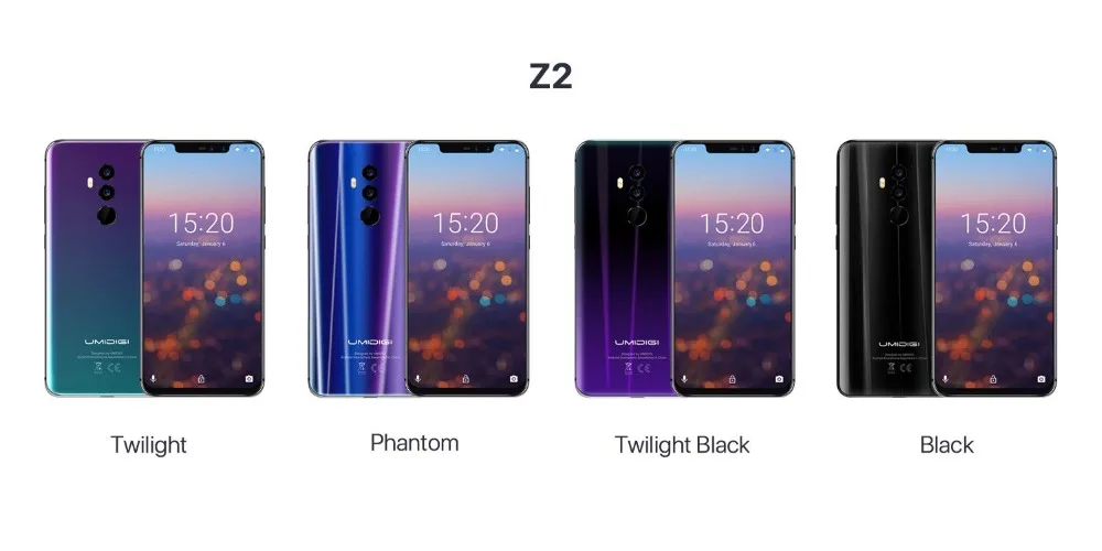 UMIDIGI Z2 глобальная версия Helio P23 6 ГБ ОЗУ 64 Гб ПЗУ 6," FHD+ полноэкранная четырехъярусная камера Android 8,1 3850 мАч Face ID 4G смартфон