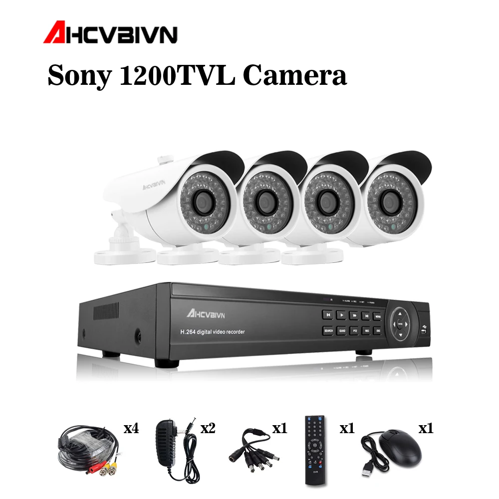 Наружная Водонепроницаемая камера видеонаблюдения 4 канала HDMI DVR HD 720P
