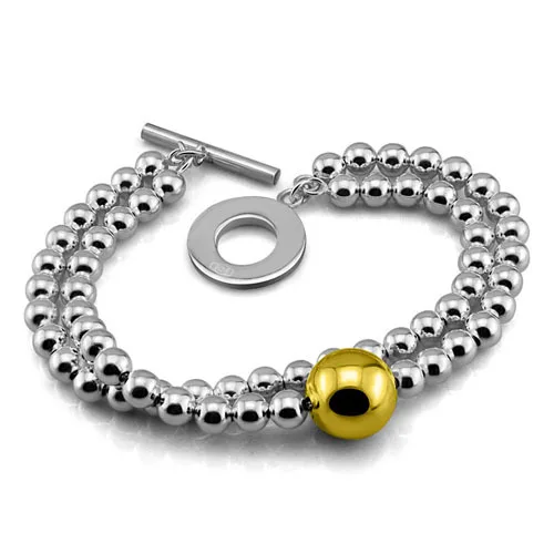 

fashion women silver beads charm bracelet ,925 sterling silver bracelet for woman
