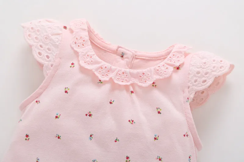 2018 Special Offer Promotion Baby Girls Floral O-neck Summer Sleeveless Cotton Lady 2 Sets Of Infant Newborn Clothes | Детская одежда и