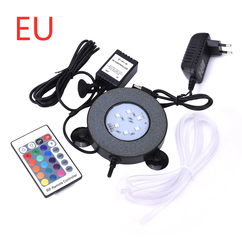 EU Plug Светодиодный подводный светильник с вилкой для США, Австралии, ЕС, Великобритании, меняющий цвет, светодиодный светильник для аквариума с дистанционным управлением, RGB Светодиодный светильник для аквариума - Цвет: EU Plug