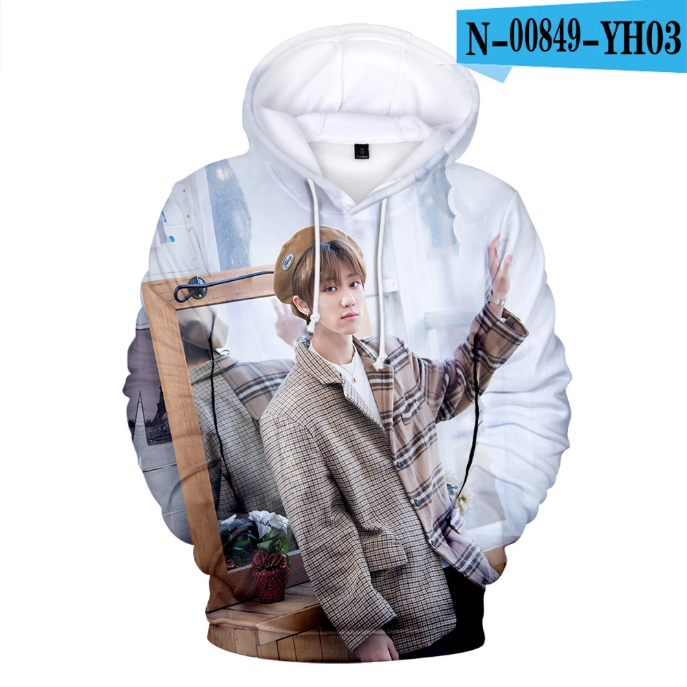 Kpop Bang Store Seventeen толстовки с 3D принтом женские/мужские модные уличные толстовки с капюшоном и длинным рукавом повседневные толстовки - Цвет: Черный