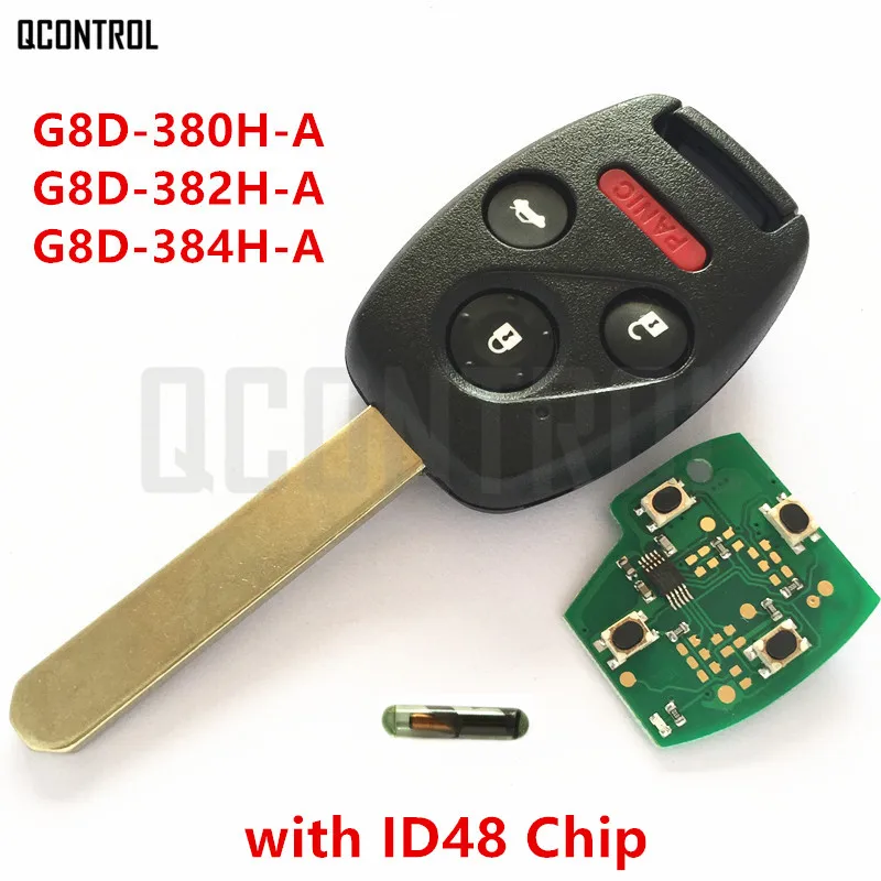 QCONTROL New Remote Key Work for Honda Car Accord CR-V HR-V Fit City Jazz Odyssey Civic Auto Control Alarm ID48 Chip | Автомобили и
