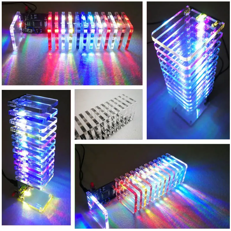 Mising 8x8X8 512 светодиодный противотуманный фонарь DIY 3D светодиодный светильник Cube Kit рекламная лампа с аксессуаром защитная коробка для дисплея рекламы