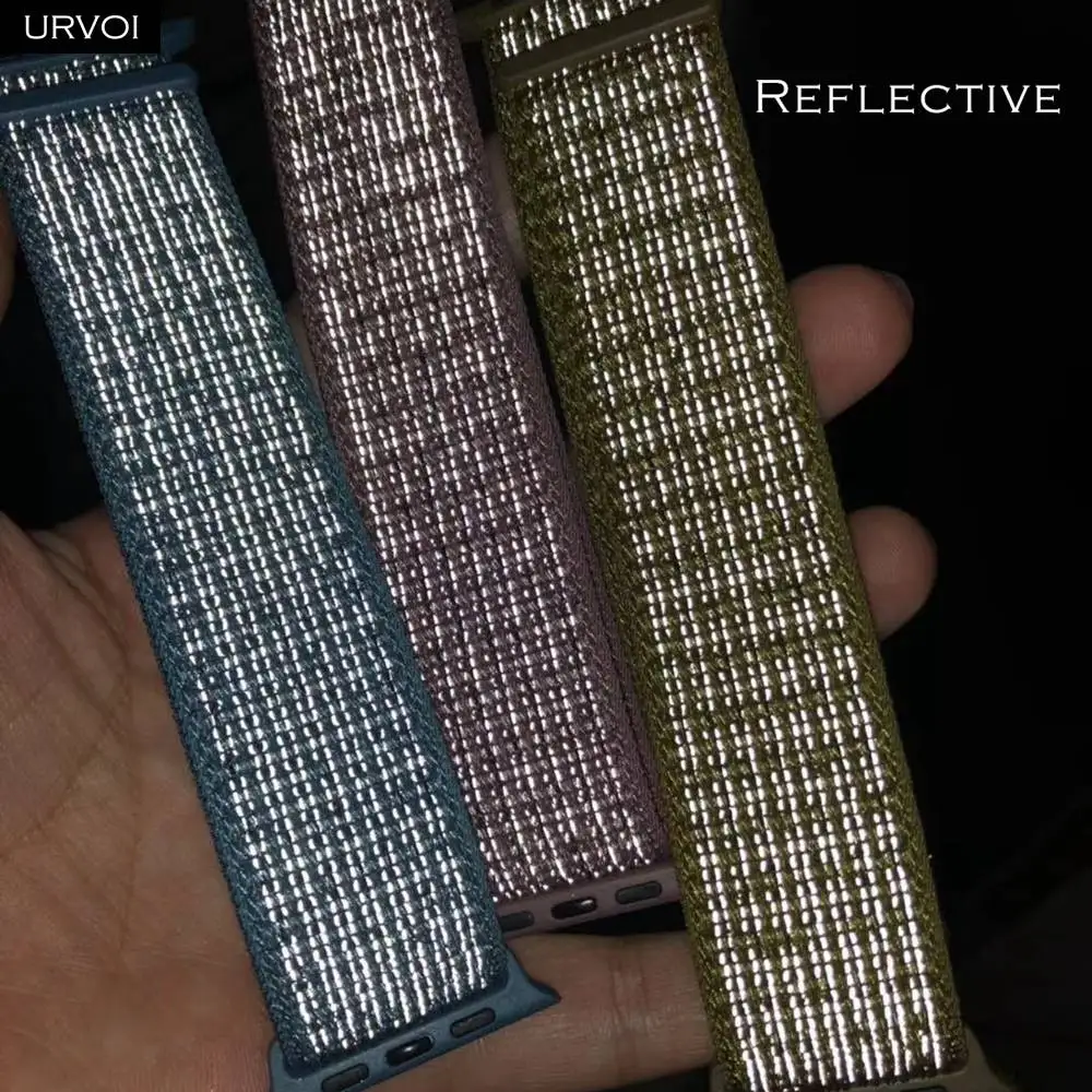 URVOI band для apple watch series 4 3 Спортивная петля светоотражающий ремешок iwatch тканый