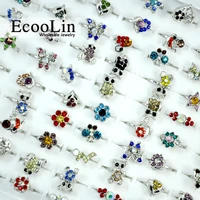 200pcs multicolor acrylic lovely silver plated adjustable rings for women and girls fashion wholesale cheap jewelry lots lr053