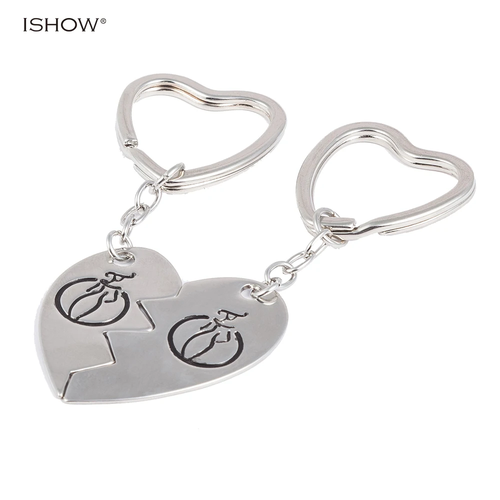 ISHOW 2 шт. Посеребренная форме сердца брелки для сумка женская мода Jewelry Best суки