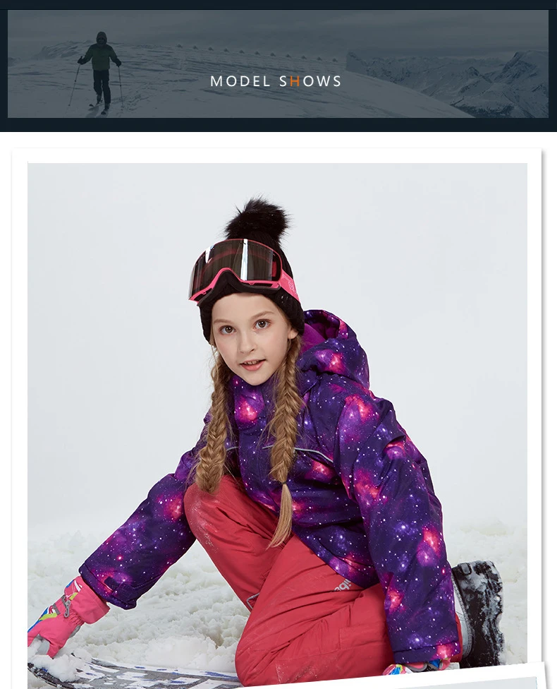 Winter Girls Clothing Sets Fleece Hooded Jackets Overalls Kids Ski Suits Outdoor Sports Children Skiing Outfits Teens Clothes