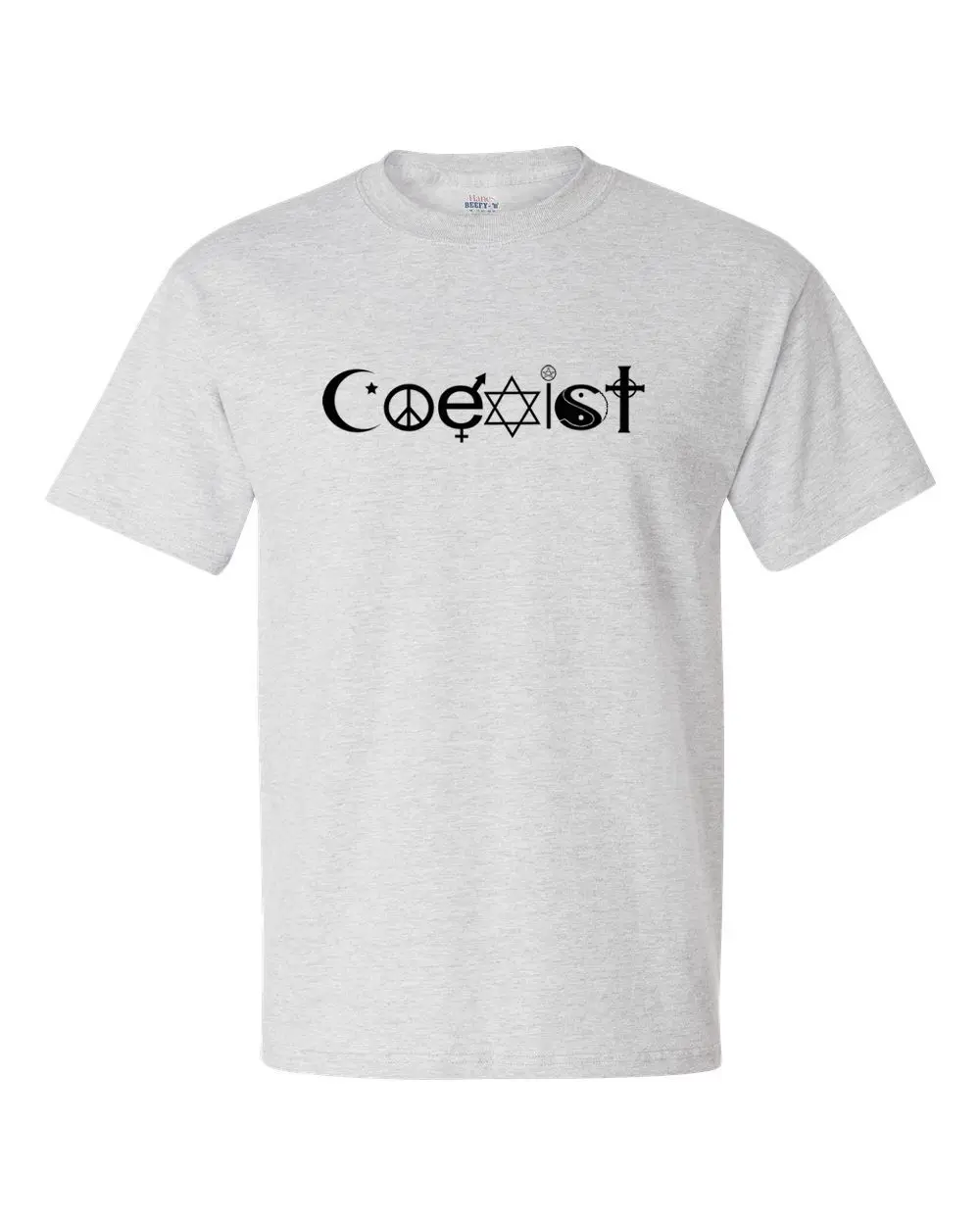 Мужская футболка с коротким рукавом Coexist Religion Faith Symbol летняя большого размера