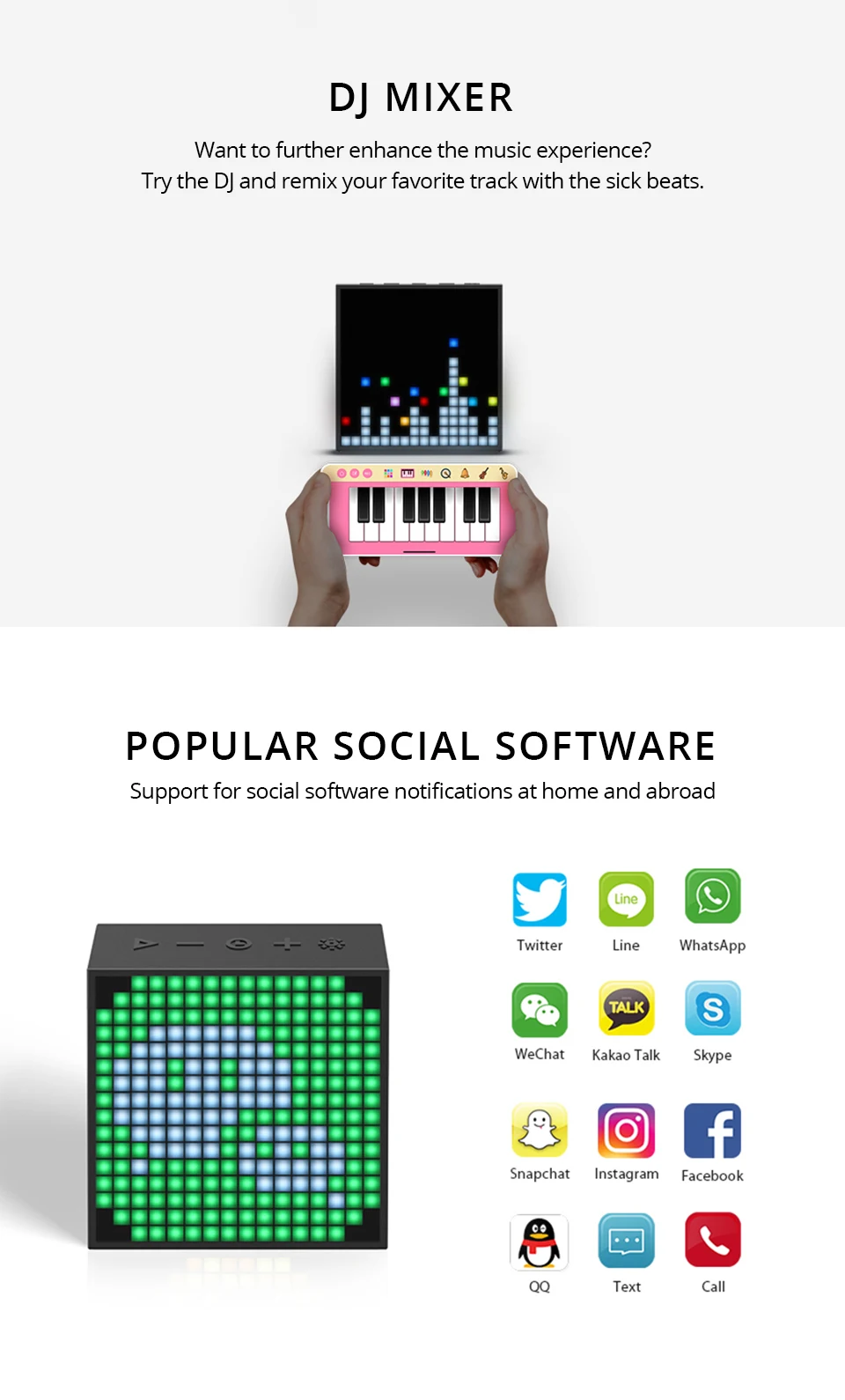 Divoom Timebox Evo Pixel Art Bluetooth динамик портативный беспроводной динамик светодиодный экран Будильник с приложением для IOS Android системы