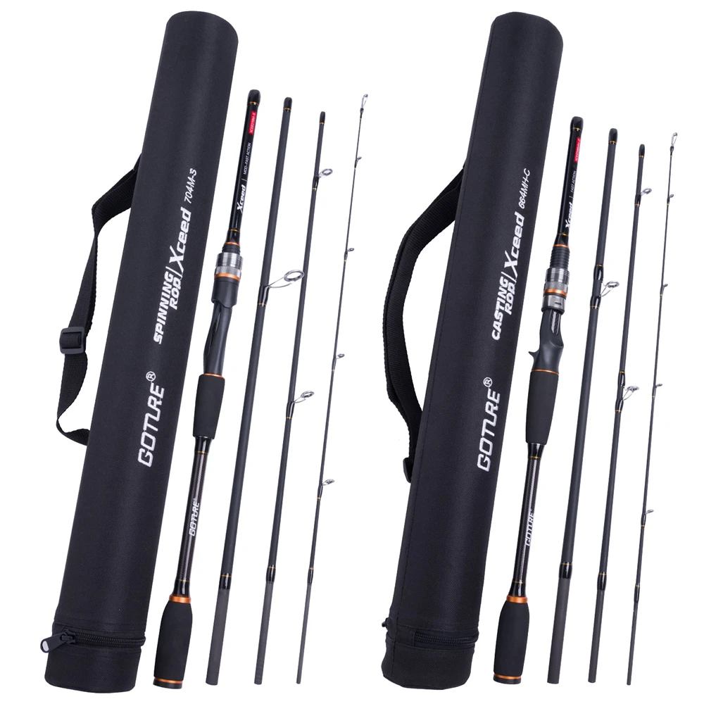 

Goture Xceed Travel Rod 1.98M-3M 4 Sections Spnning Casting Fishing Rod Carbon Fiber Lure Rod for Carp Bass Fishing Accessories