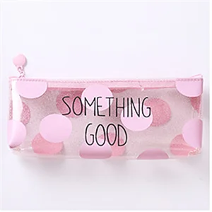 something Good Сумка-Органайзер для макияжа, Сумка Для Хранения Туалетных принадлежностей, для купания, Женская водонепроницаемая, прозрачная, милая, розовая, кошка, ПВХ, дорожная косметичка, чехол-карандаш - Цвет: something Good