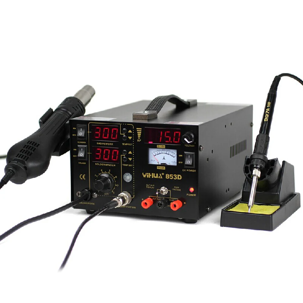 Паяльная станция 3 в 1 YIHUA 853D (1A) SMD с блоком питания 110 В/220 В|Паяльные станции| |
