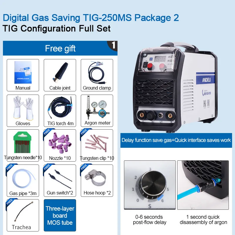 Tig-250 ms инверторный Сварочный аппарат 220v Dc Lasmachine Rvs 220 V/380 V/mma Lasser 2 в 1 Lassen машина паяльник - Цвет: Package 2